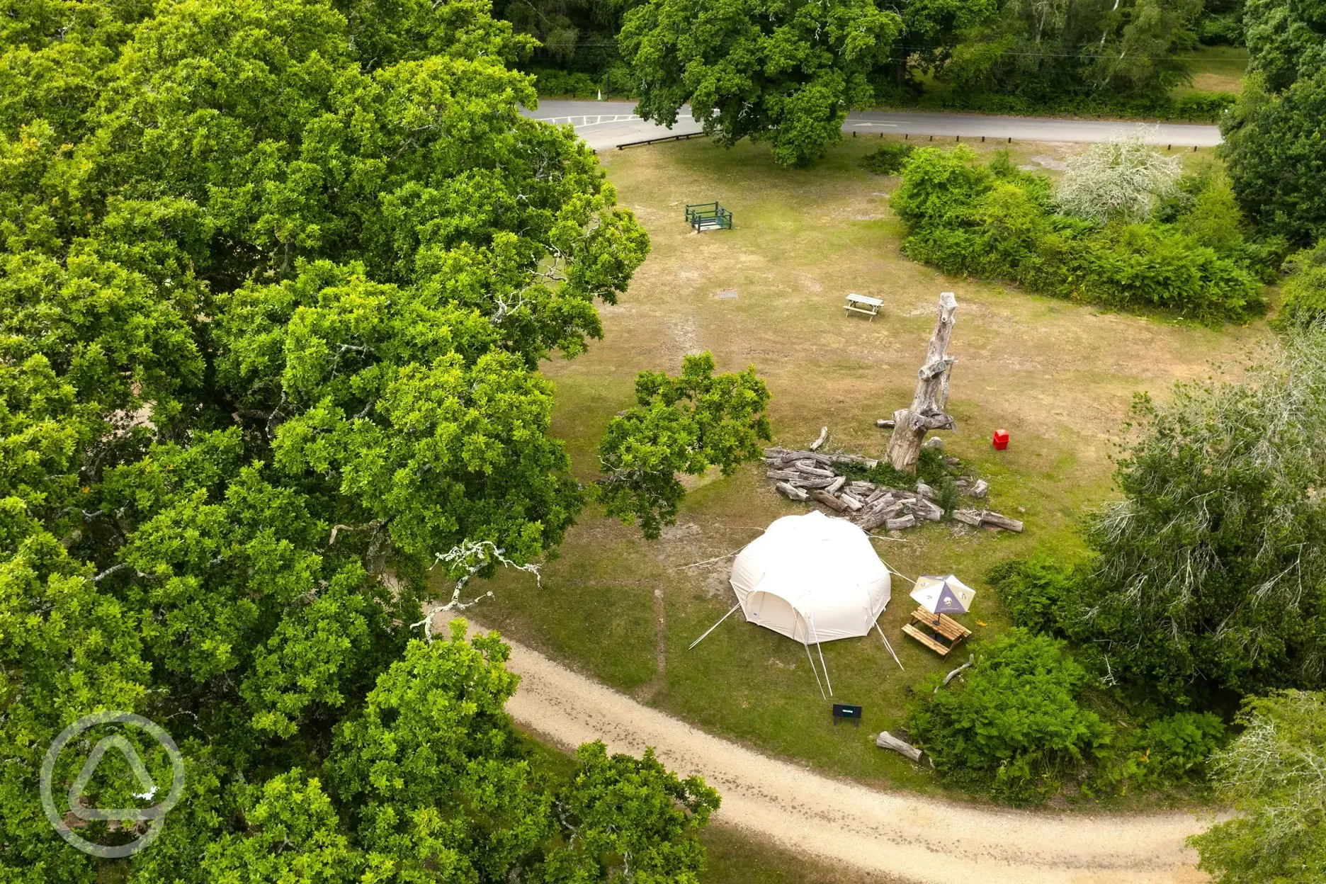 Aerial of the bell tent