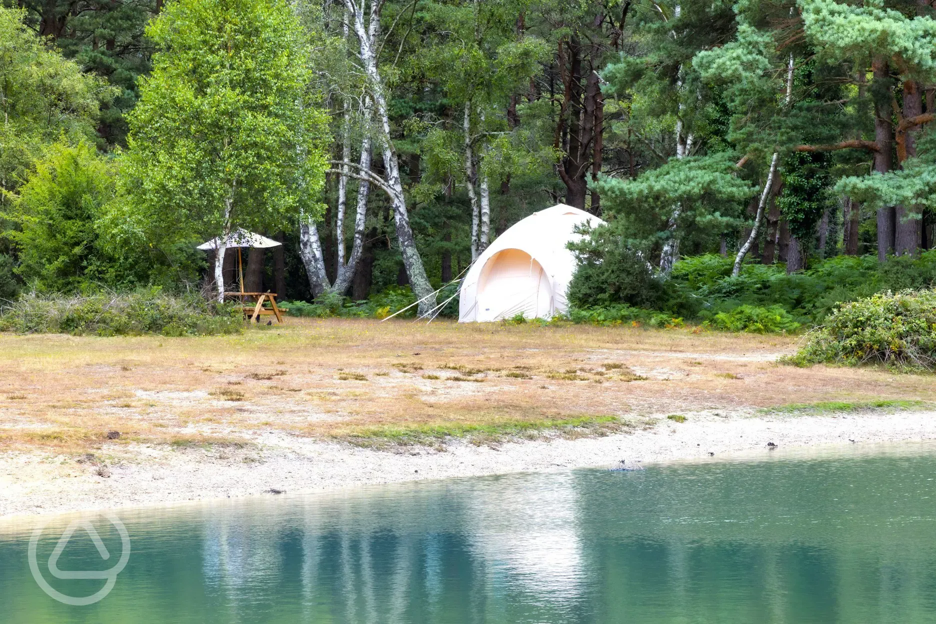 Bell tent by the lake