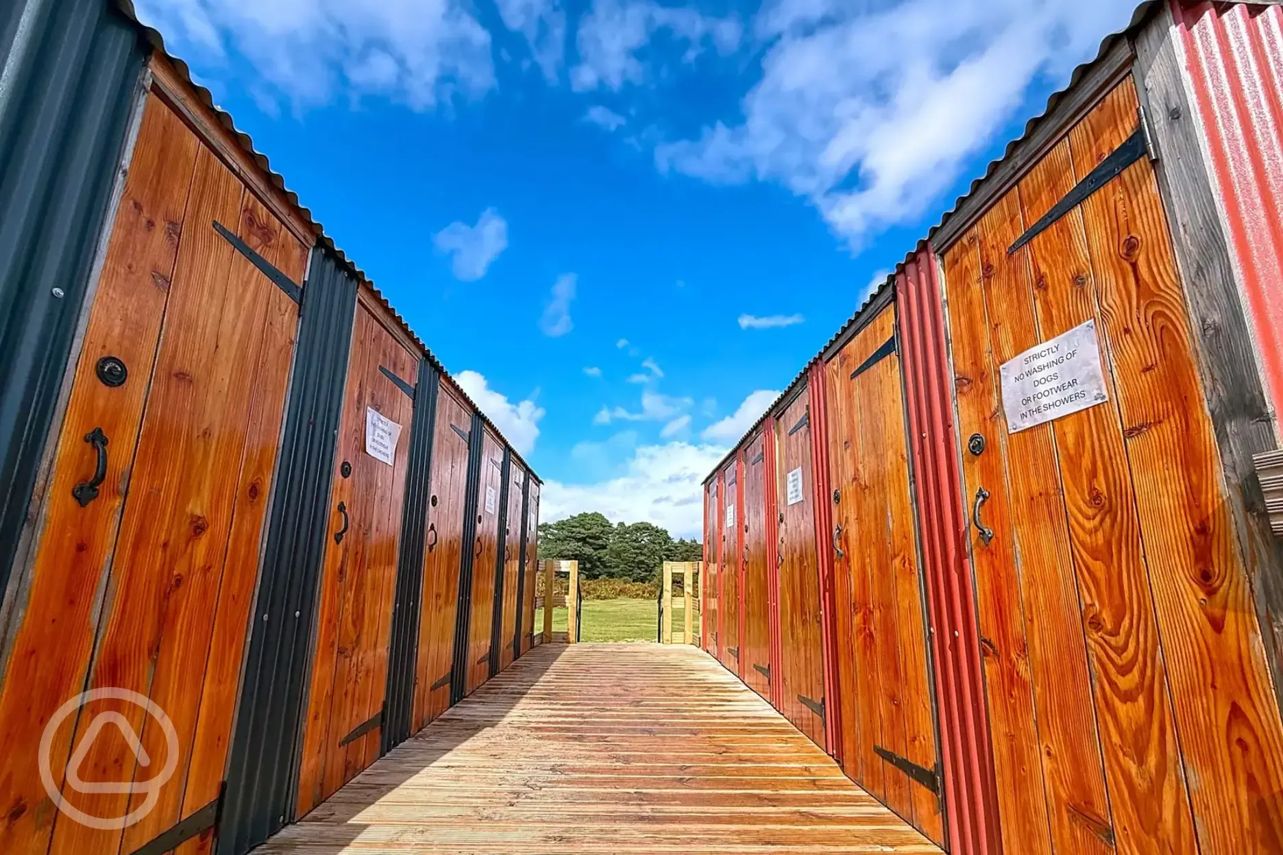 Facilities block with toilets and showers