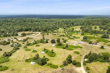 Aerial of Roundhill Campsite and the New Forest National Park