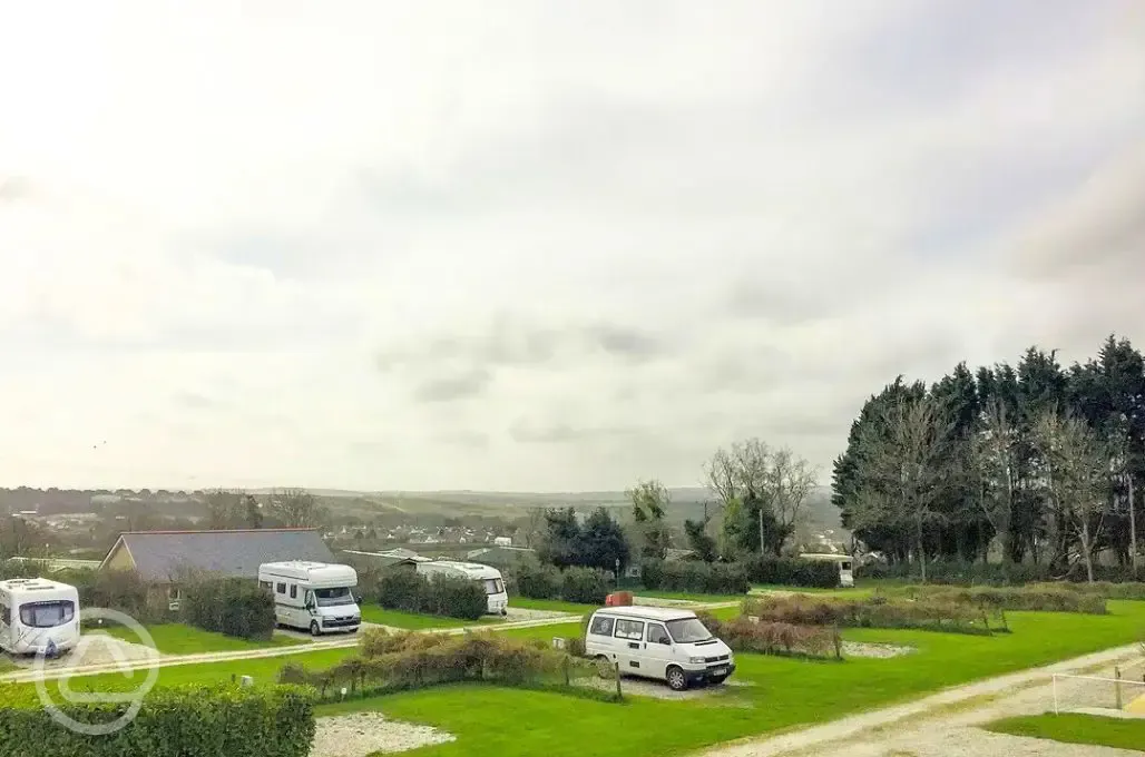 View from the electric grass pitches
