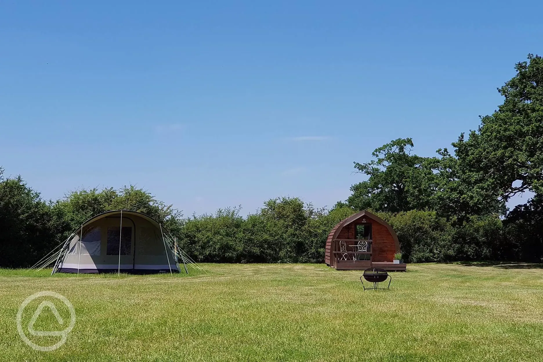 Grass pitches and pod
