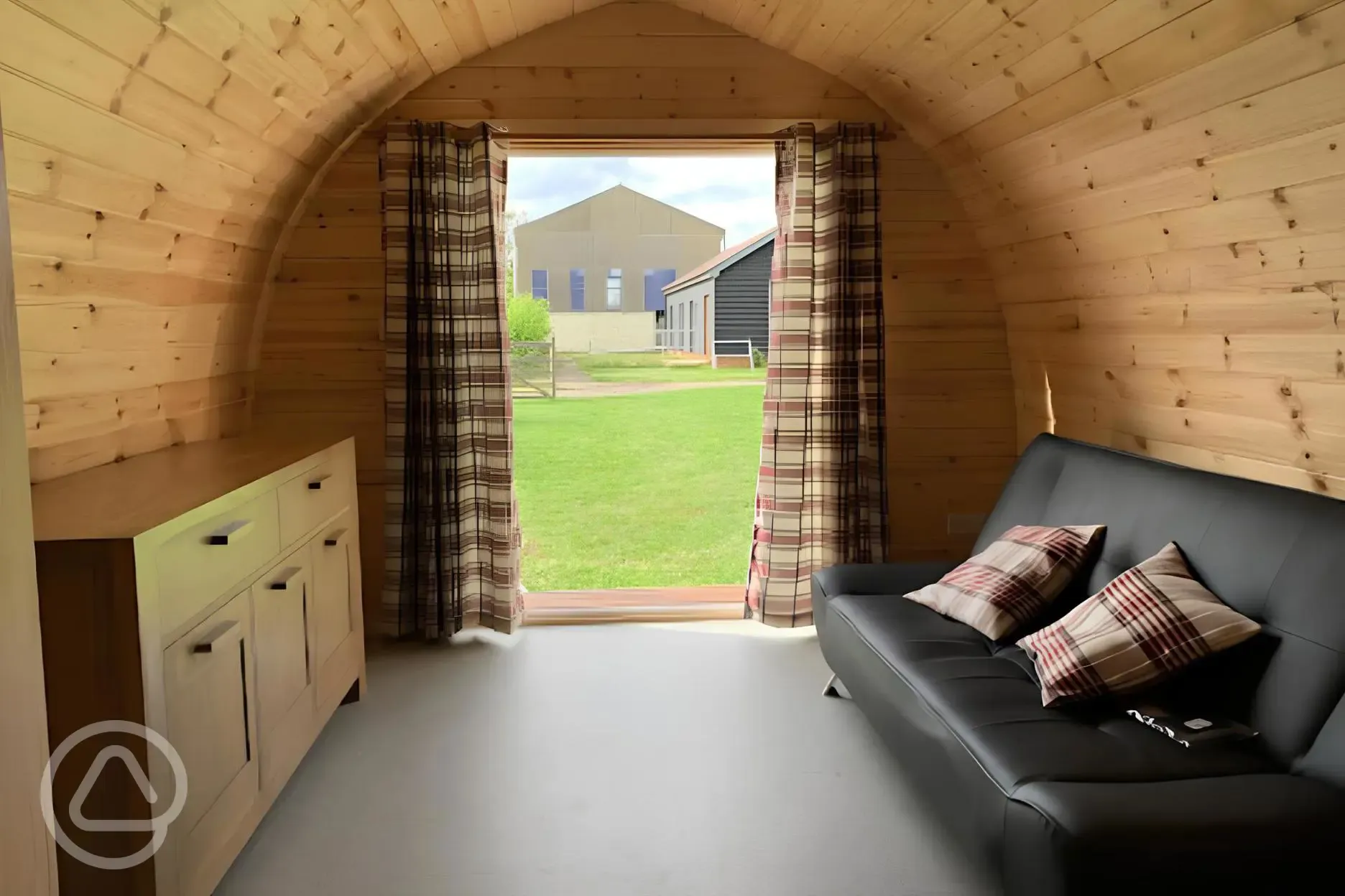 Camping pod interior