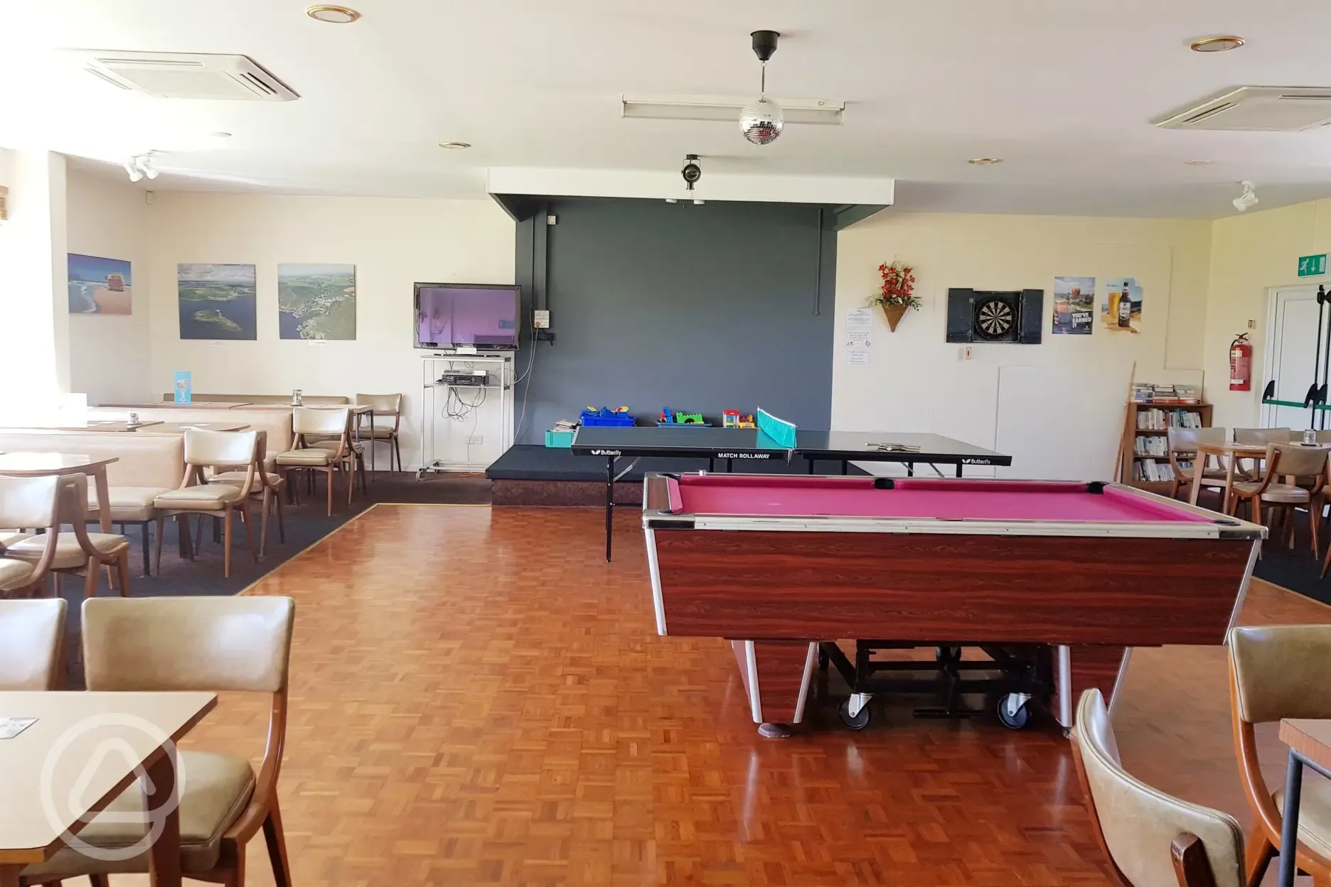 Bar area with a pool table