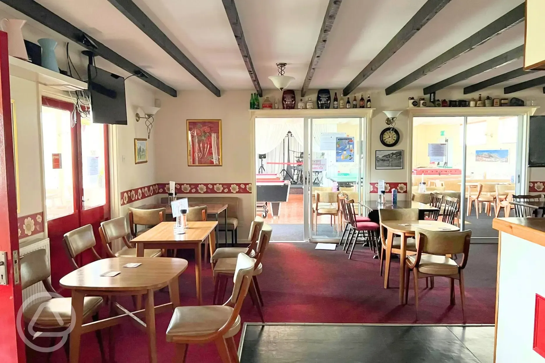 Bar and family room offering home cooked food in the evening