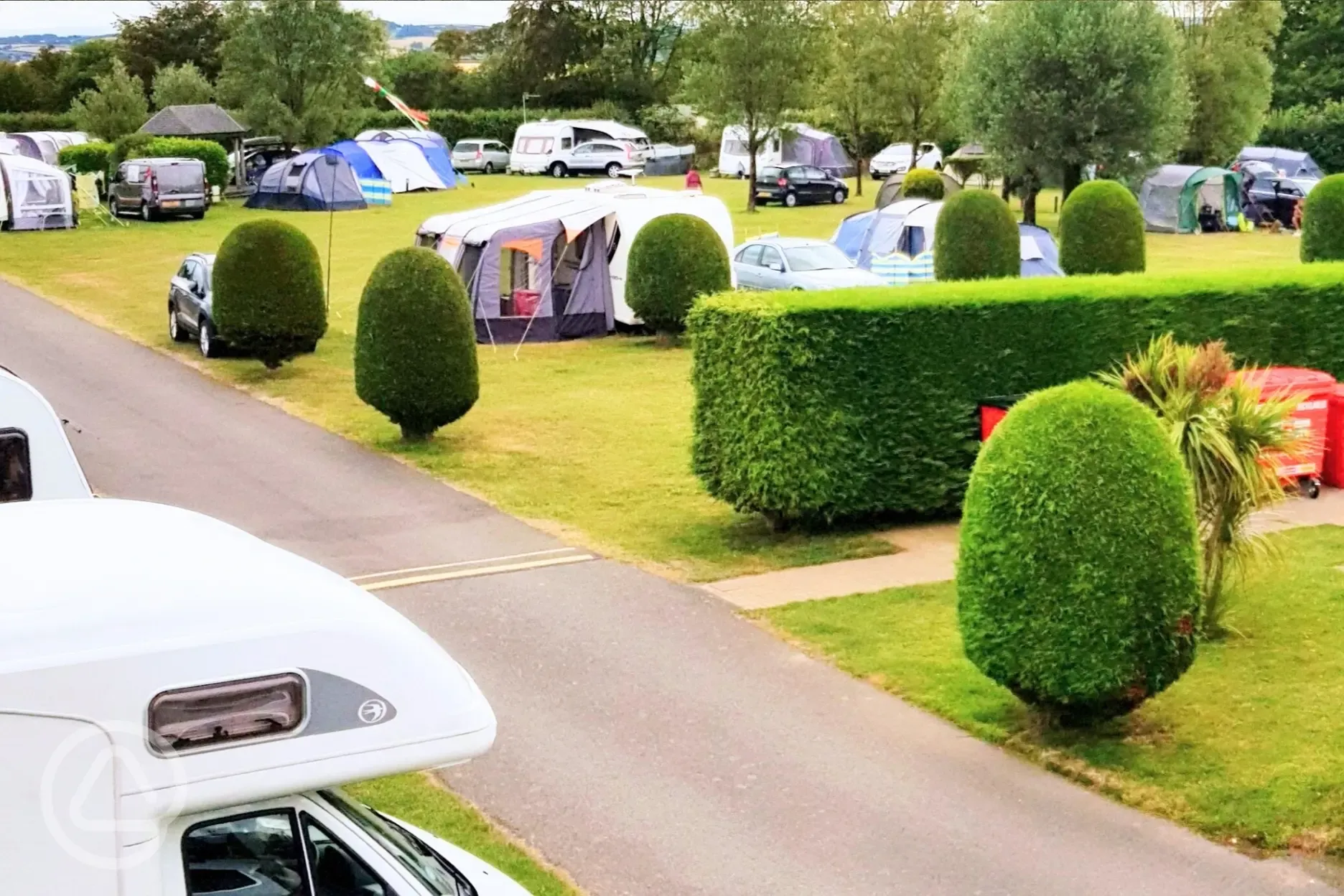 Overview of the camping area at Camping Caradon Touring Park