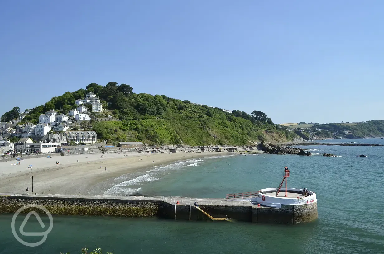 Looe Beach (10 minute drive from the site)