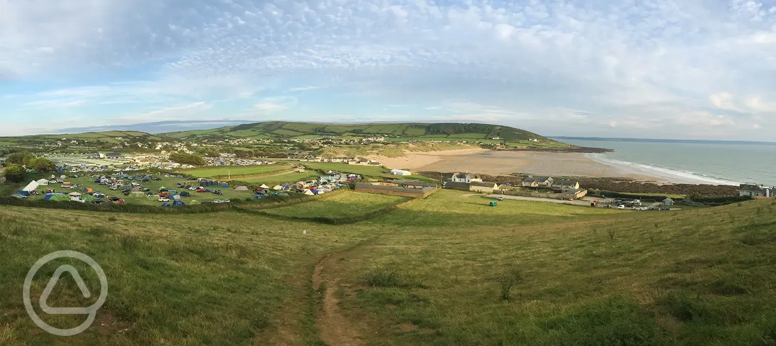 View from National Trust overlooking Croyde Beach