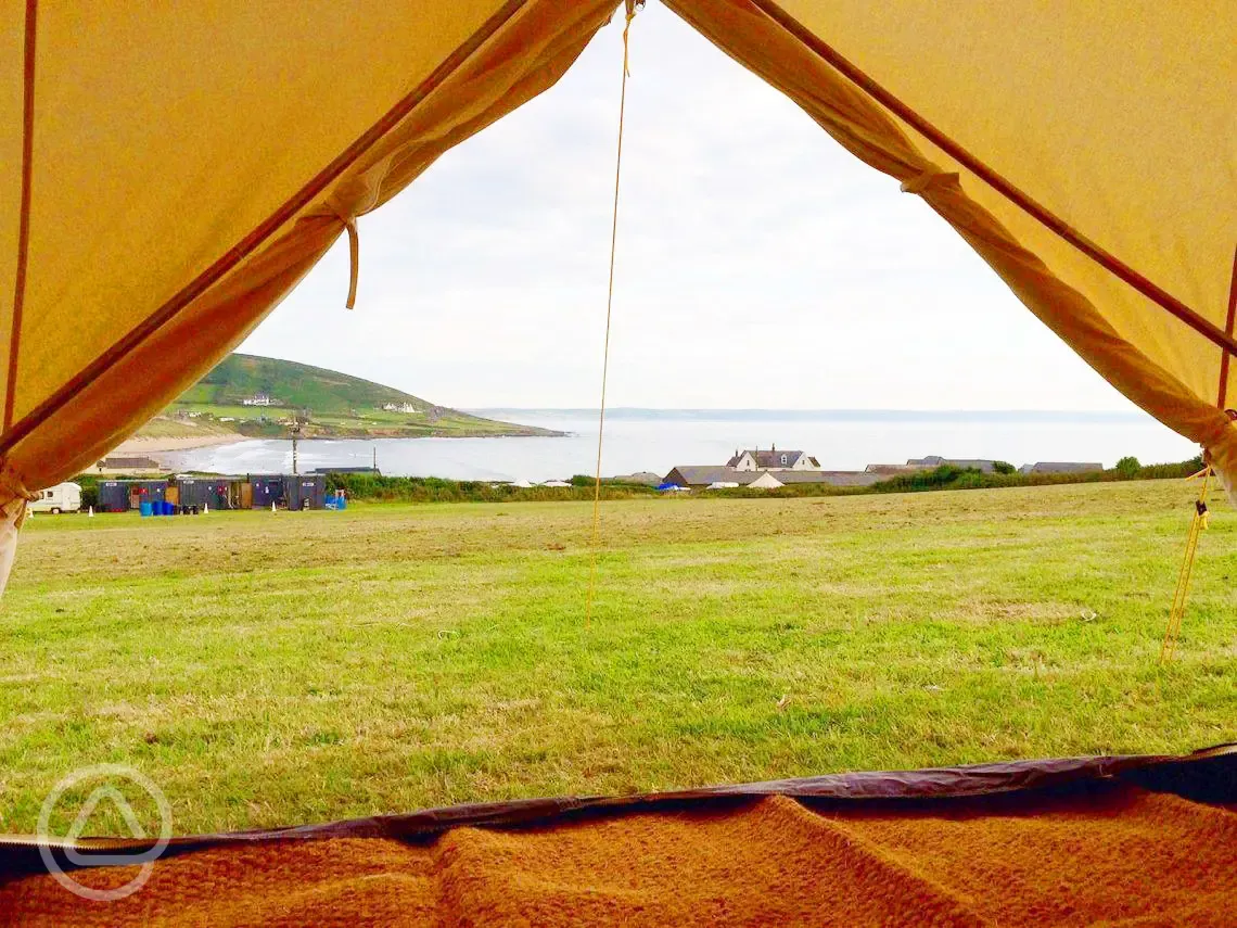 Bell tent sea view