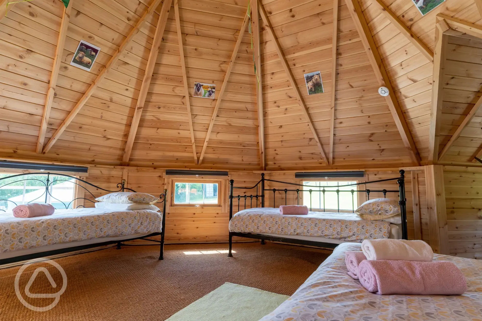 Wooden eco pods interior