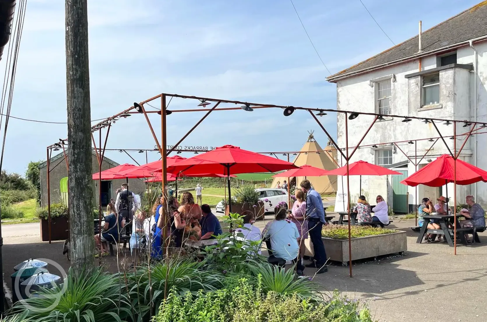 The Guardhouse - onsite cafe and restaurant outdoor seating