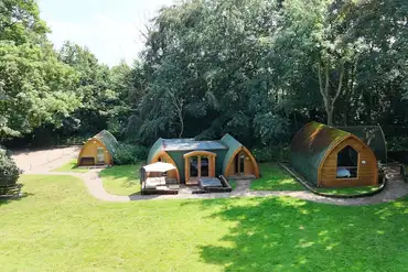 Overview of the pods at Hunmanby Follies