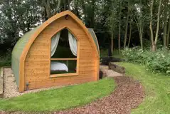 Posh ensuite pod exterior at Hunmanby Follies Posh ensuite pod exterior at Hunmanby Follies