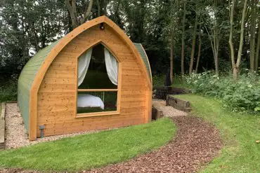 Really posh ensuite pod exterior at Hunmanby Follies