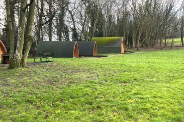 View of the ensuite glamping pods at Hunmanby Follies