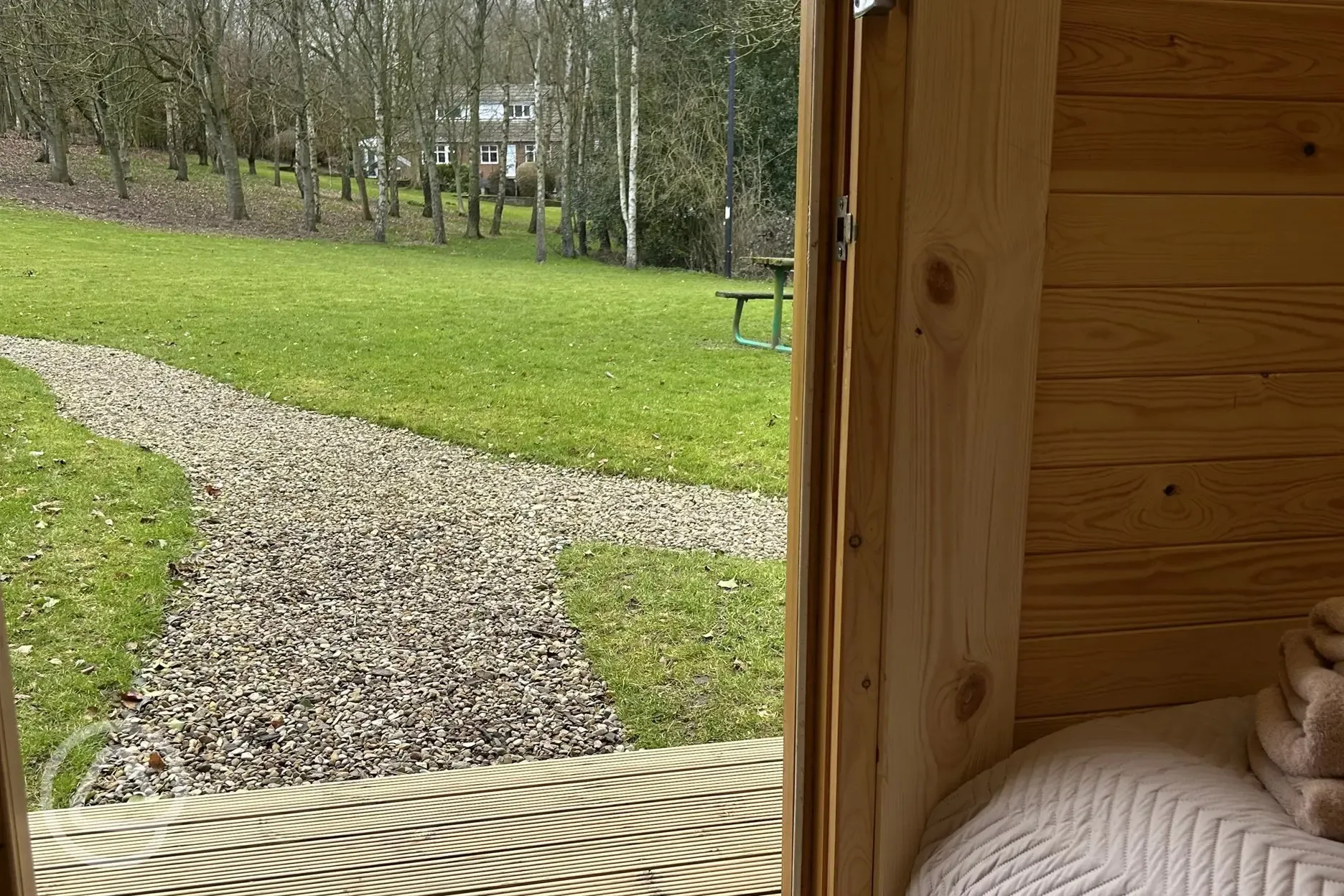 Really cosy ensuite glamping pod view