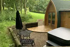 Private outdoor patio area of the Really posh ensuite pods