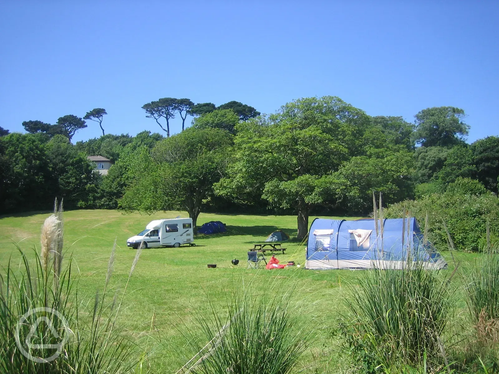 Grass camping and touring pitches