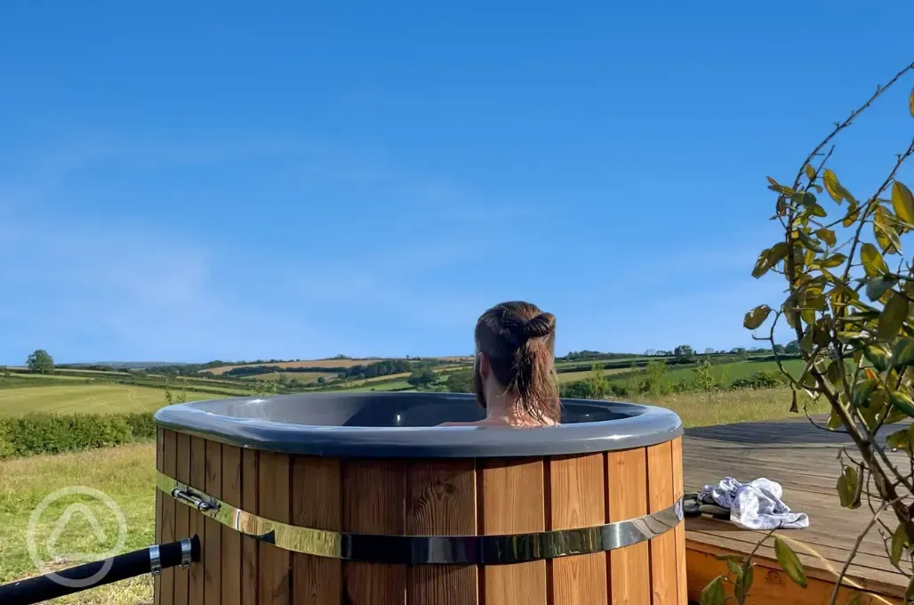 Hardstanding campervan pitch with hot tub