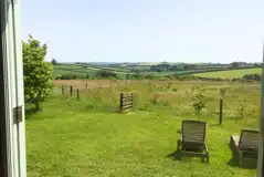 Astronomer shepherd's hut outdoor loungers and views Astronomer shepherd's hut outdoor loungers and views