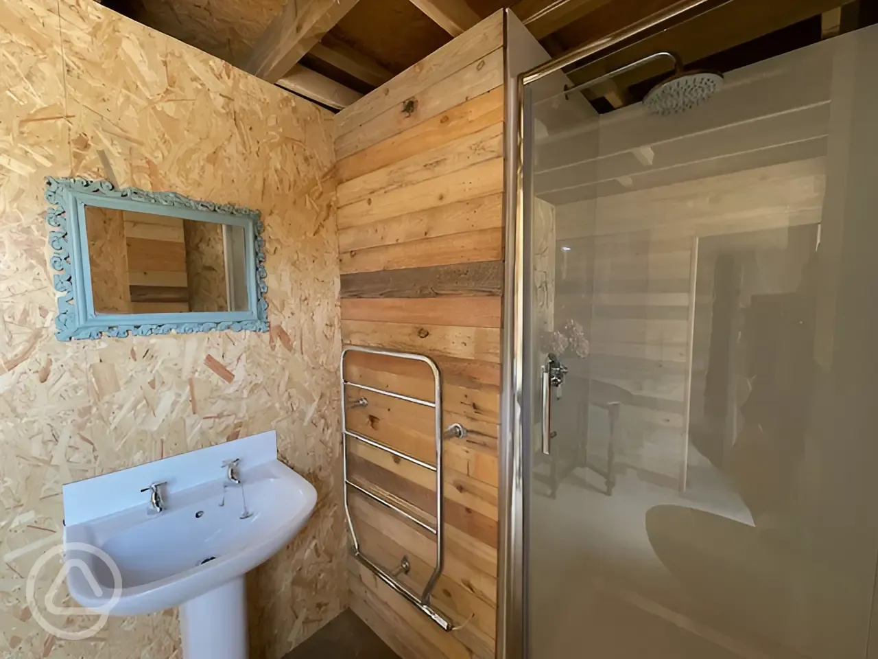 Ensuite electric grass campervan pitch with hot tub