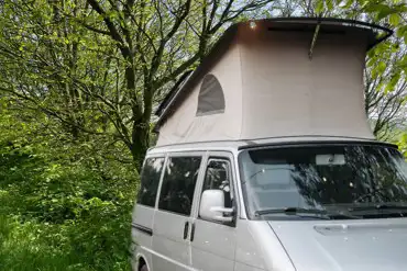 Hardstanding campervan pitch with hot tub