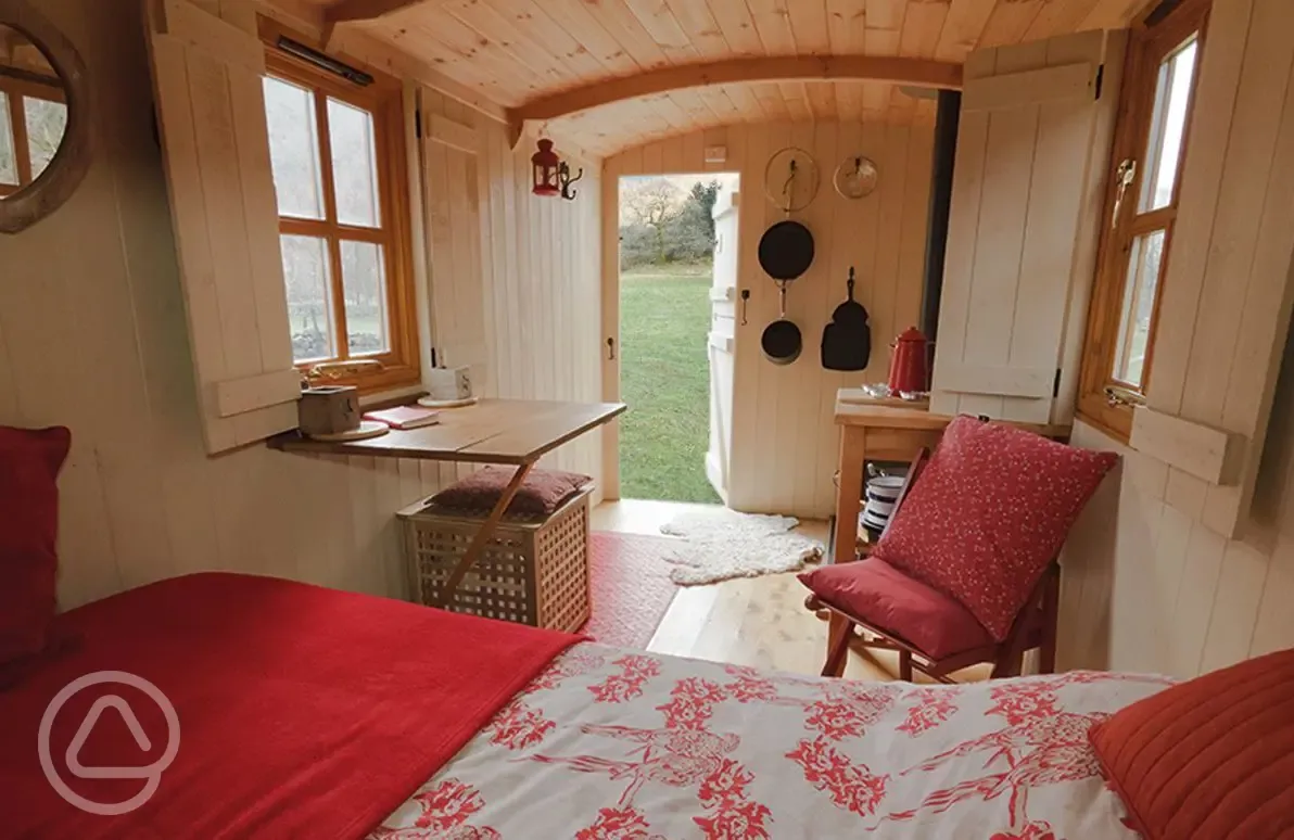 Shepherd's hut interior