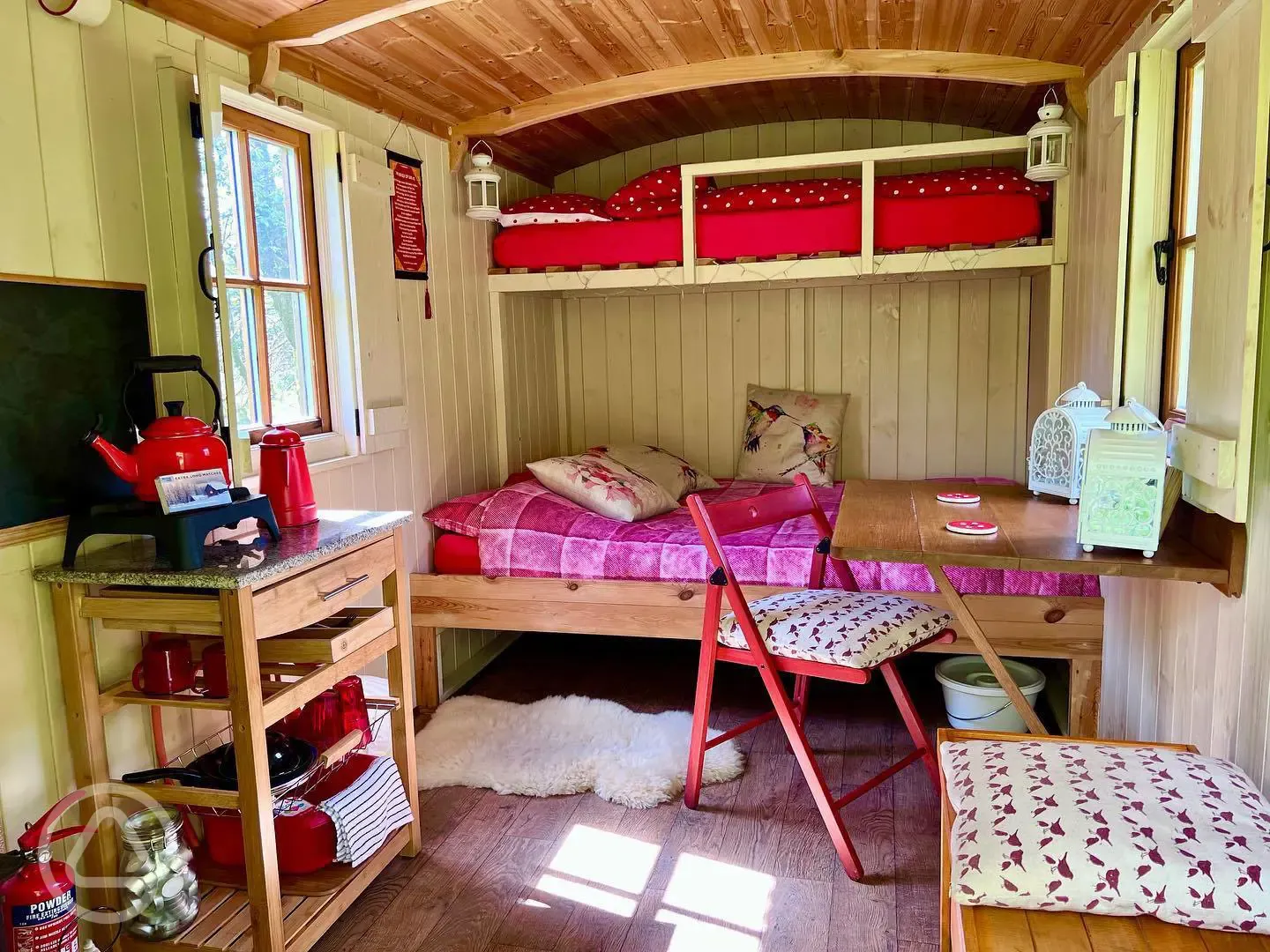 Shepherd hut interior