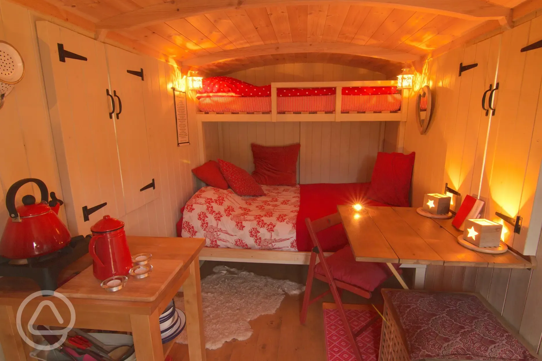 Shepherd's hut interior