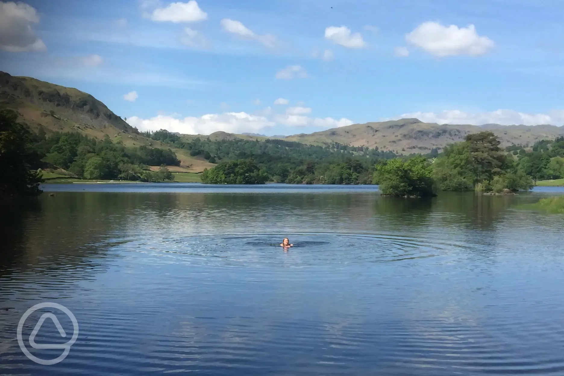 Wild swimming from Rydal lake straight from the huts