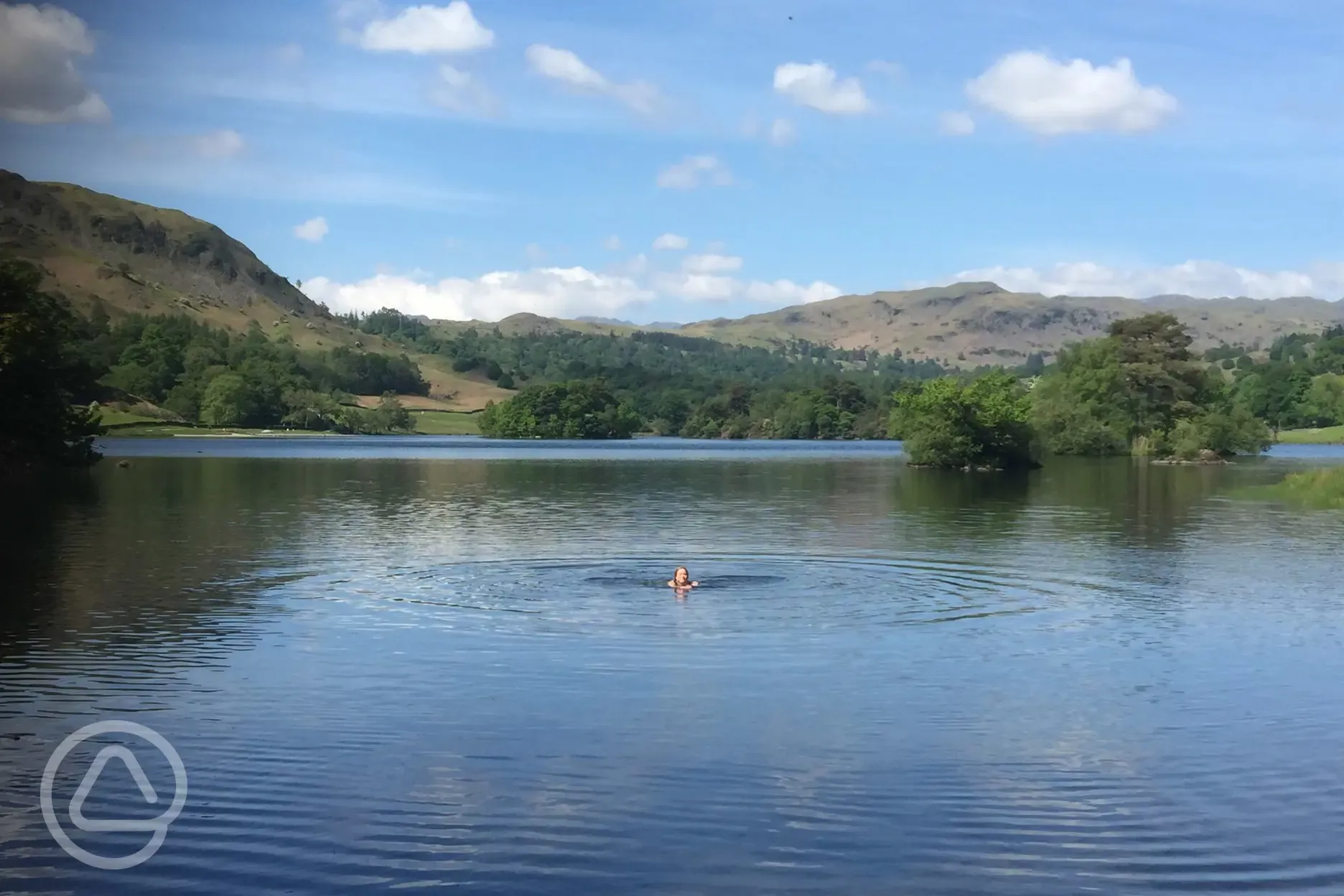 Wild swimming from Rydal lake