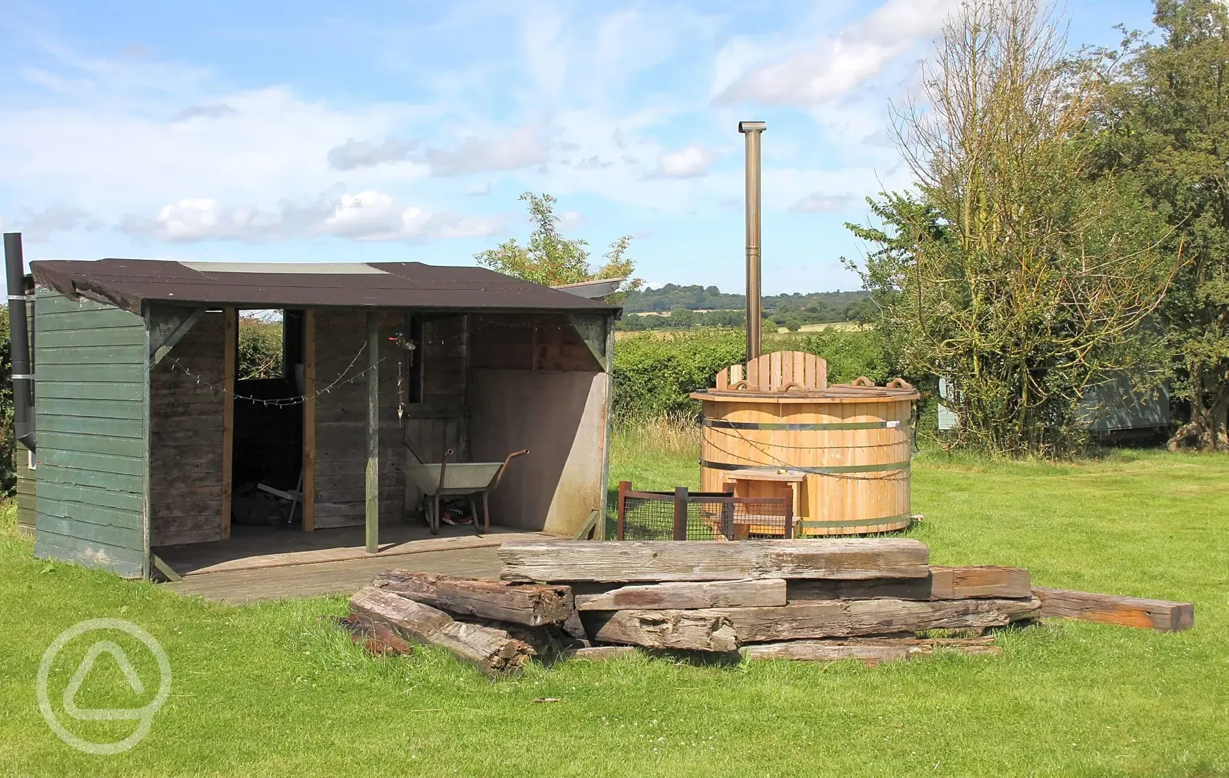 Wood-fired hot tub