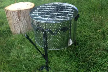 Our upcycled firepit 