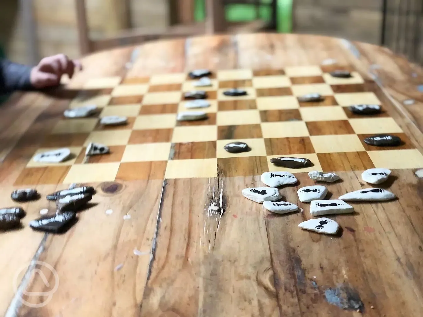 Chess table at Steves Shack