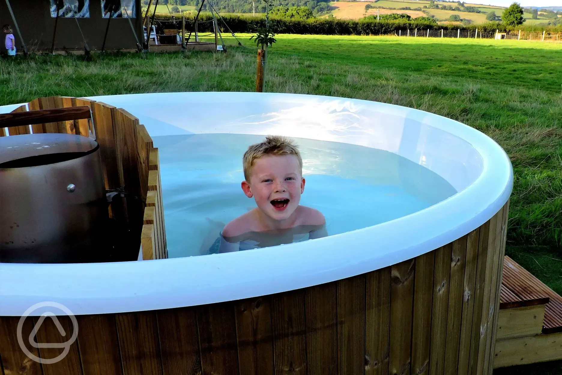Private wood fired hot tubs