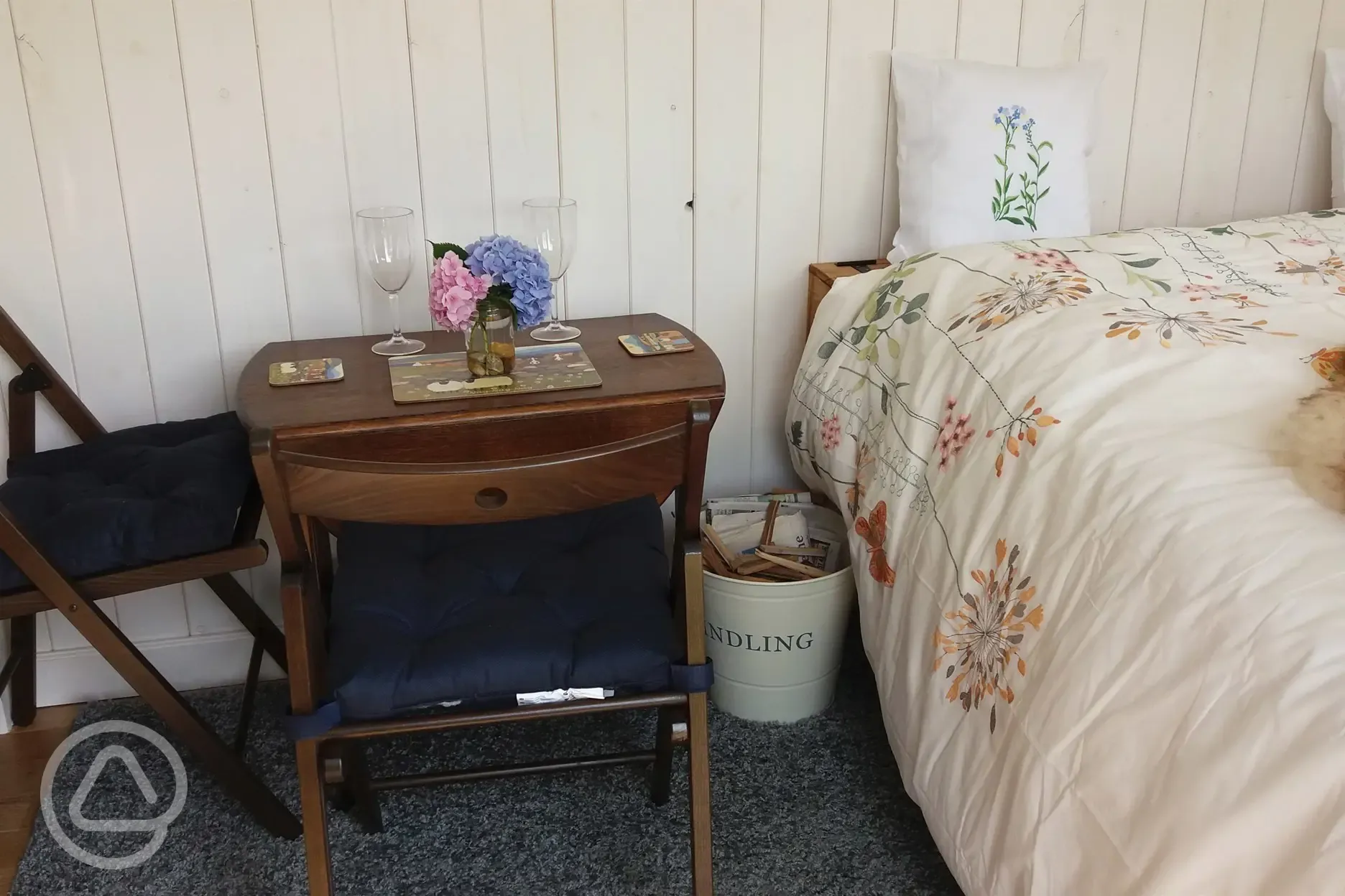 Forget Me Not shepherd's hut interior