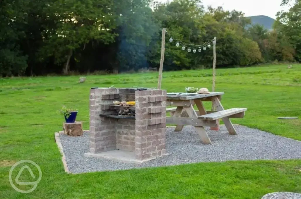 Picnic bench and BBQ