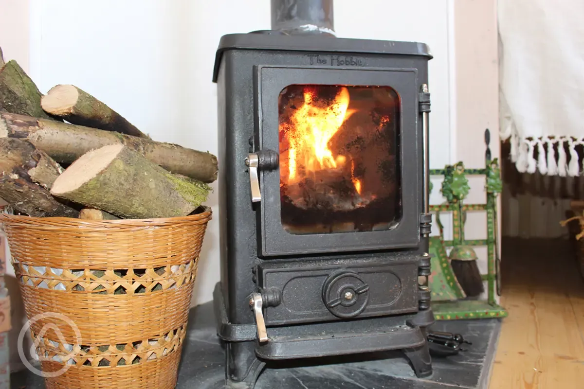 Wood burning stoves are in every hut