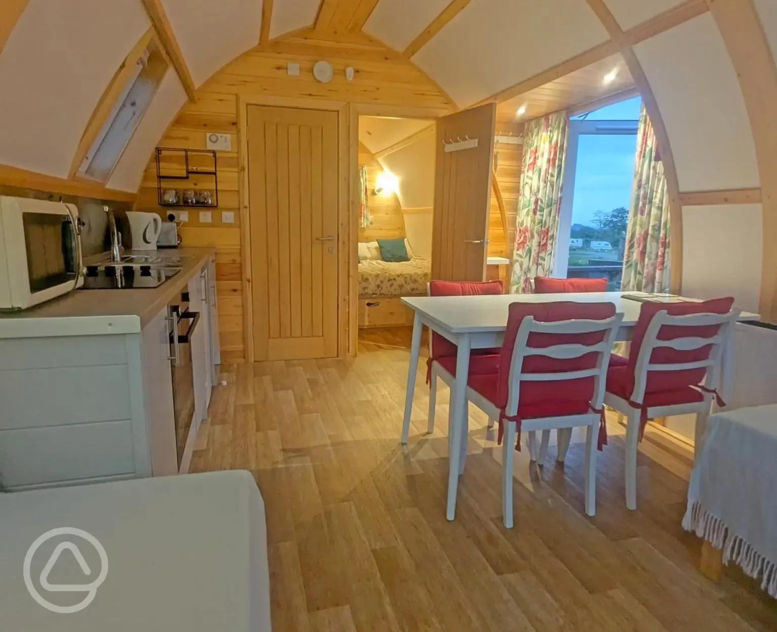 Black Combe interior with dining space and kitchenette Black Combe interior with dining space and kitchenette