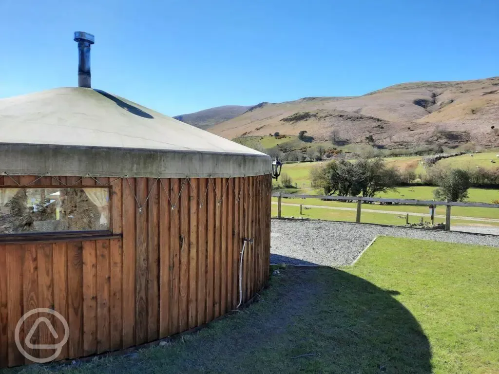 Yurt exterior with Cumbrian countryside views Yurt exterior with Cumbrian countryside views