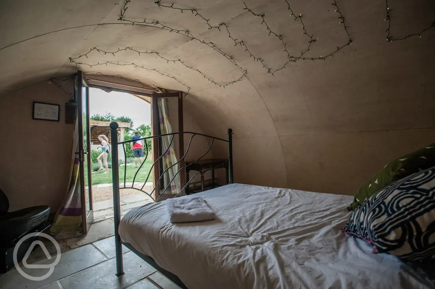 Inside the glamping burrow