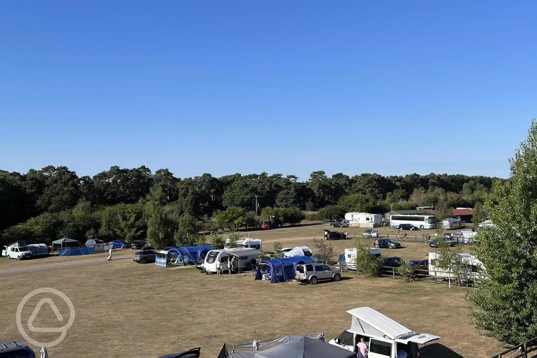 Aerial view of grass pitches