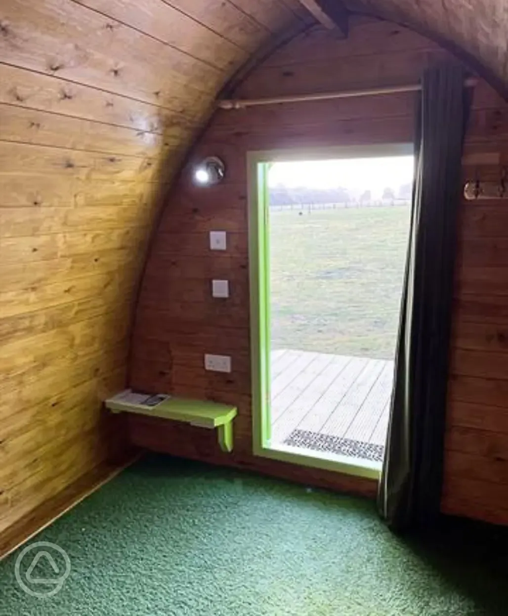 Camping pod interior