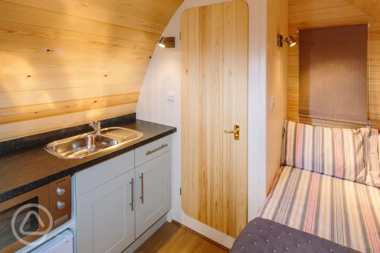 Glamping pod interior