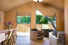 Safari tent interior and outside views Safari tent interior and outside views