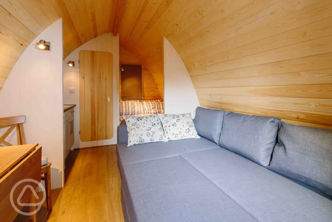 Glamping pod interior