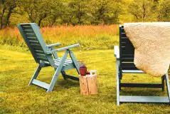 The Hut seating area