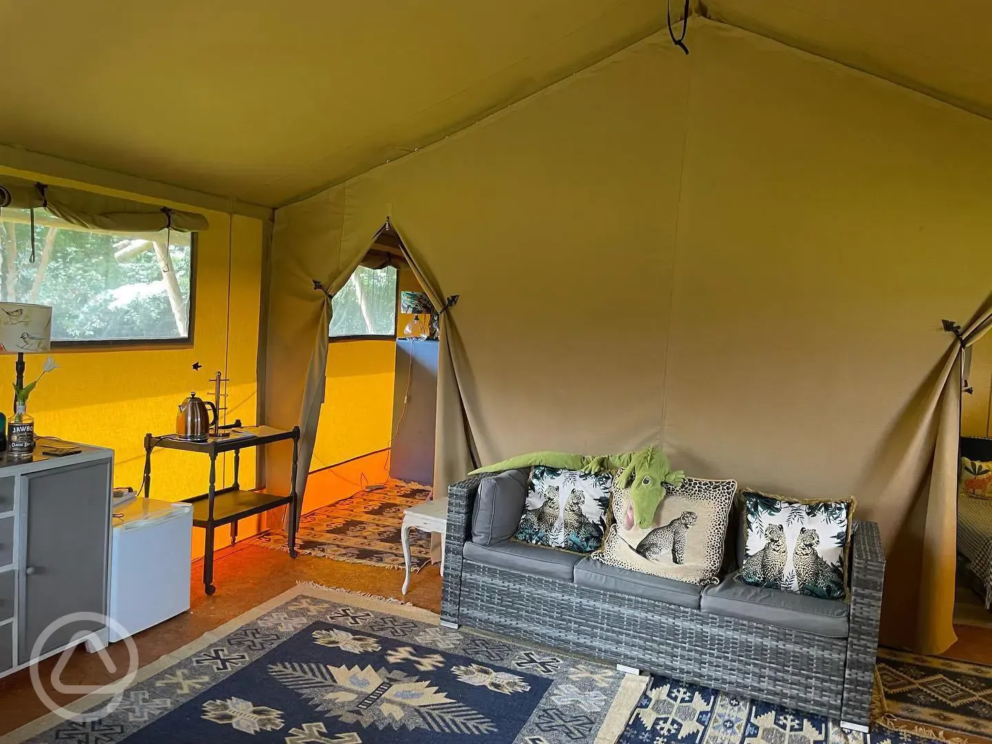 Safari tents living area