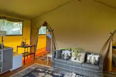 Safari tents living area