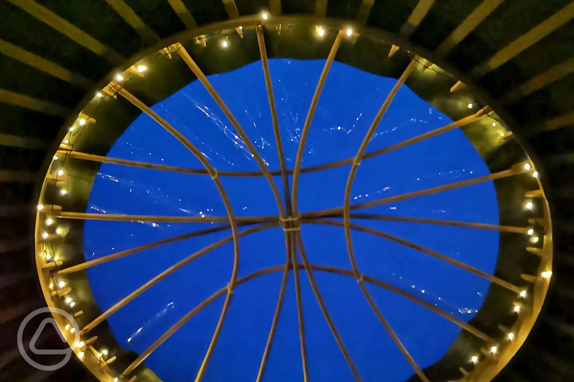 Campden Yurts - yurt crown with fairy lights